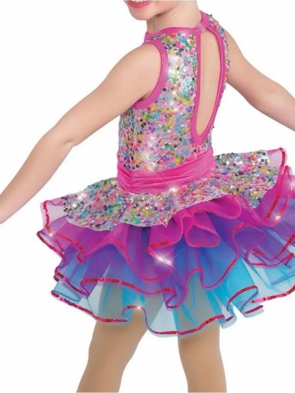 A Wish Come True Rainbow Palace Dance Costume ISC Sequin Tutu Dress